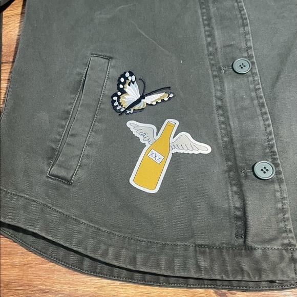 Levi’s Women's Army Olive Green‎ 4 Pocket Patched Shirt Jacket Small (LW7RC644) - Picture 3 of 8